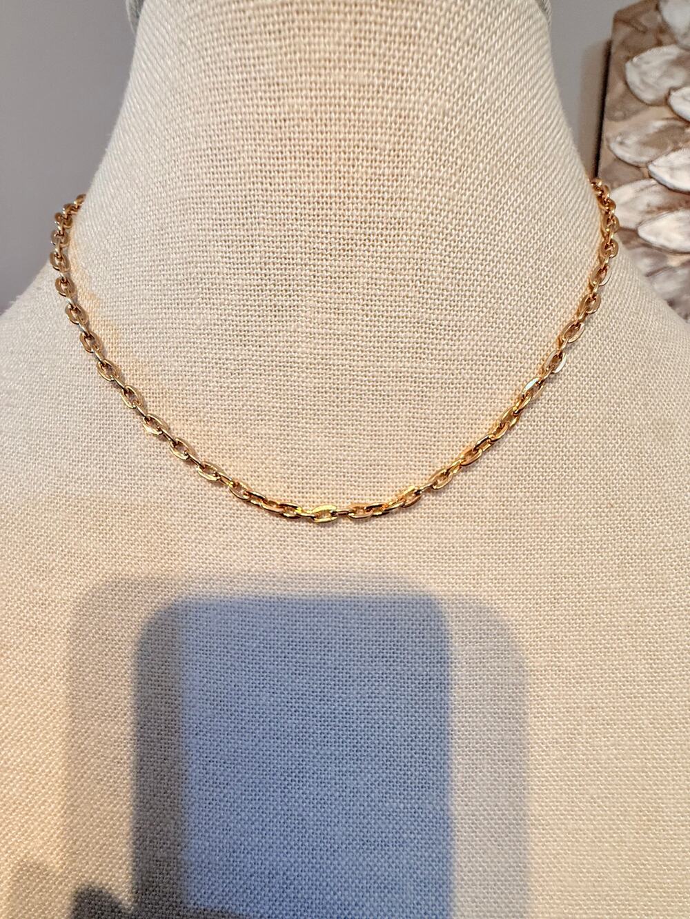 Vintage Gold Link Chain Necklace 26” + 3” Extender